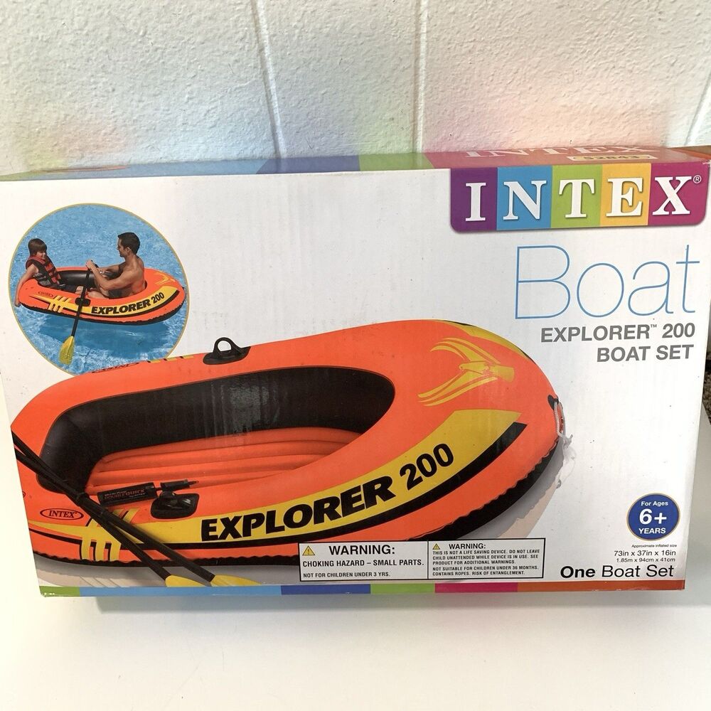 Intex Explorer 200 Inflatable Raft Boat Set 2 Person River Lake Pool Watercraft